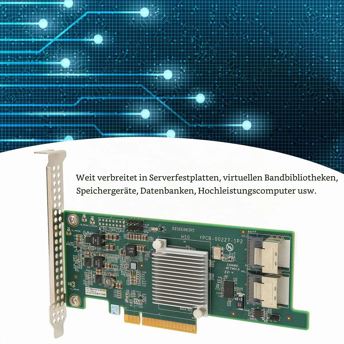 Zunate 6G PCIe X8 SAS SATA3 HBA Festplatten-Array-Karte 16T