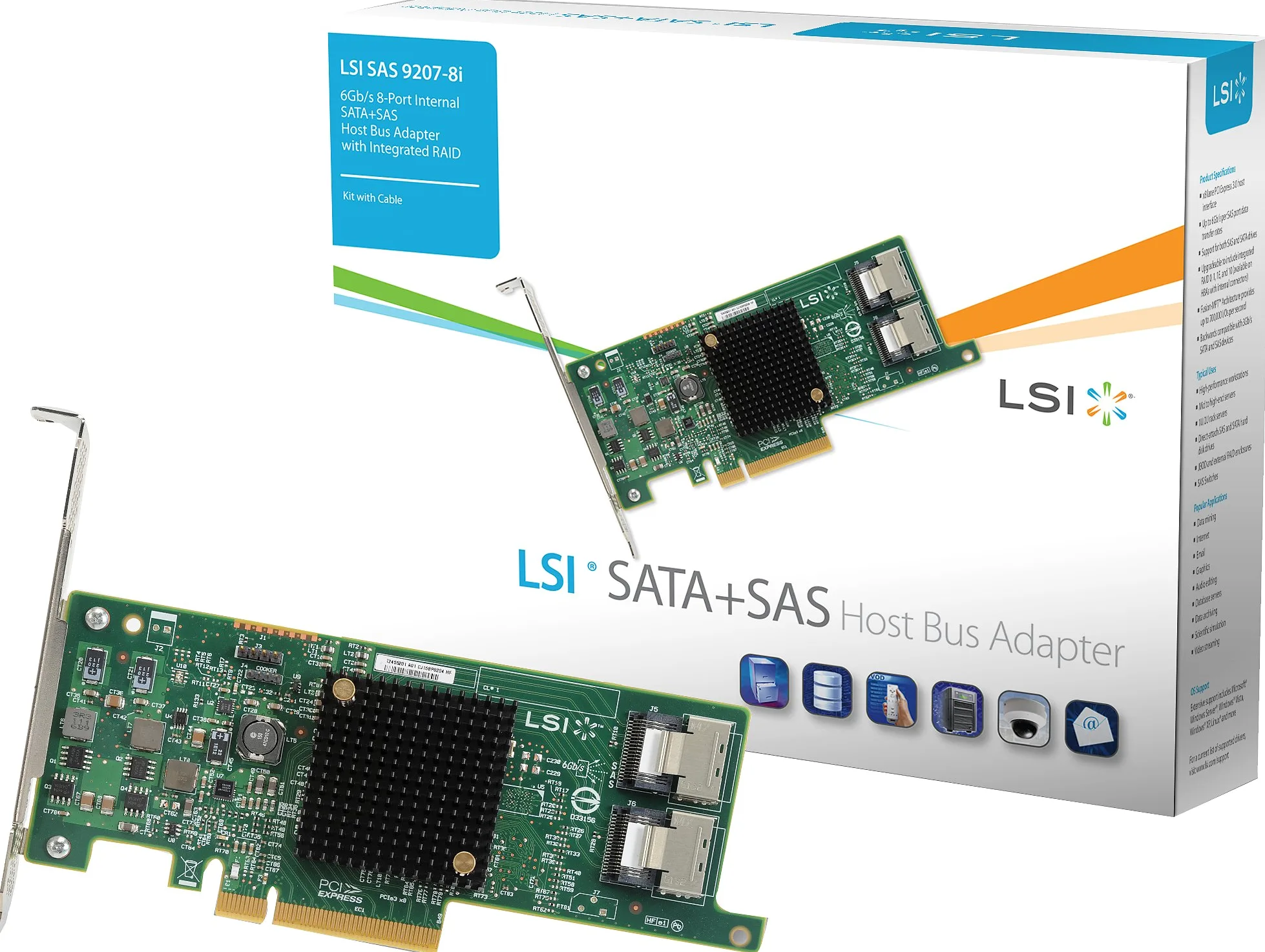 LSI SAS 9207-8i SATA/SAS-Controller 6 GB 8 interne Ports PCI-E