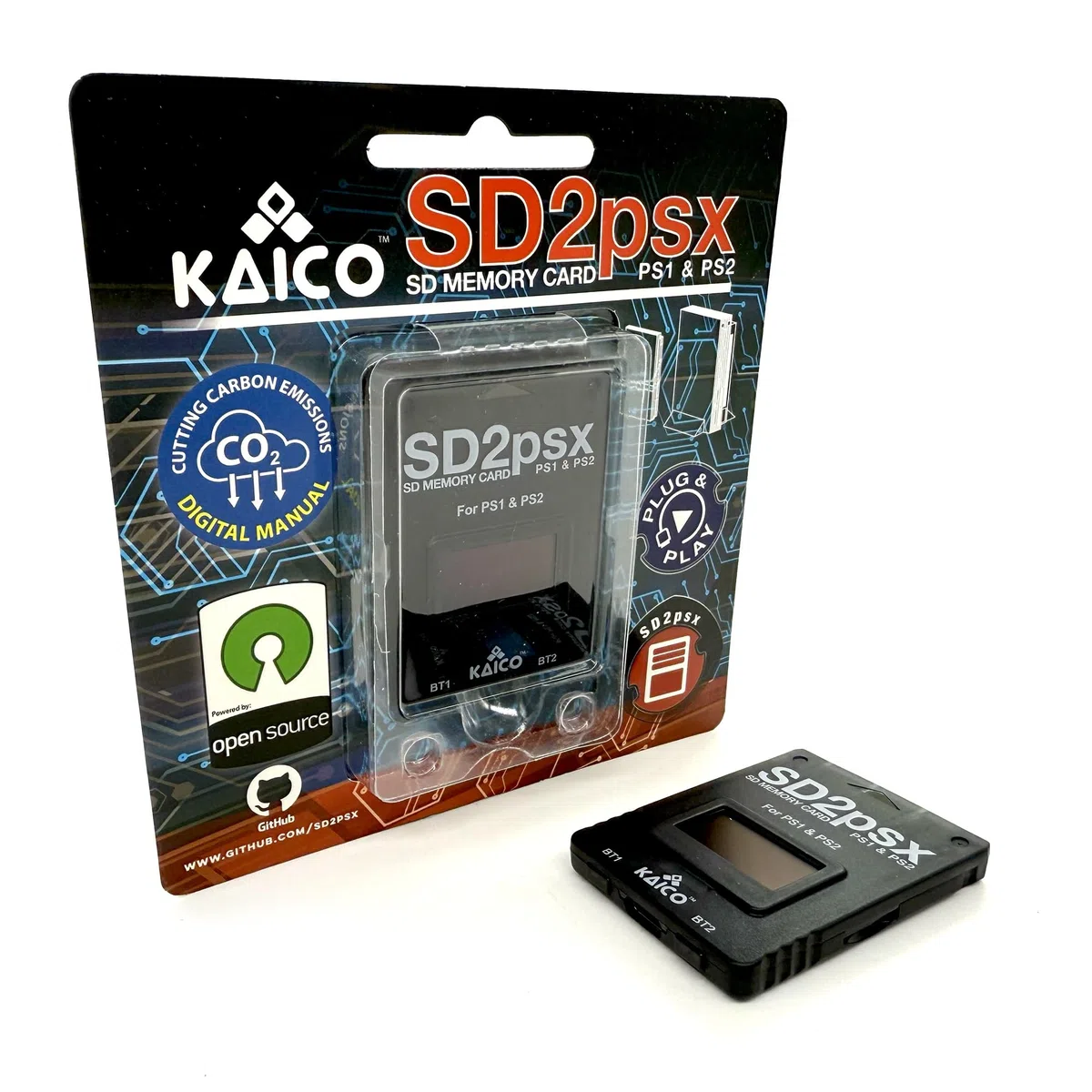 Kaico PSX Mem Card Gen 2 kompatibel mit PS1 & 2 8 GB MicroSD High-Speed-Speicherkarte