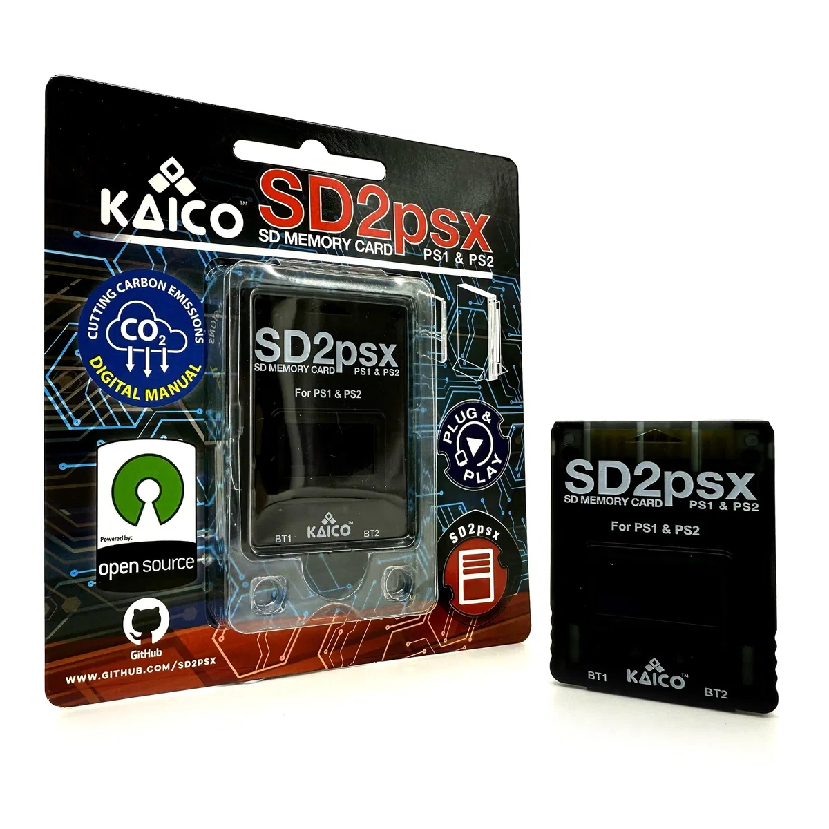 Kaico PSX Mem Card Gen 2 kompatibel mit PS1 & 2 8 GB MicroSD High-Speed-Speicherkarte