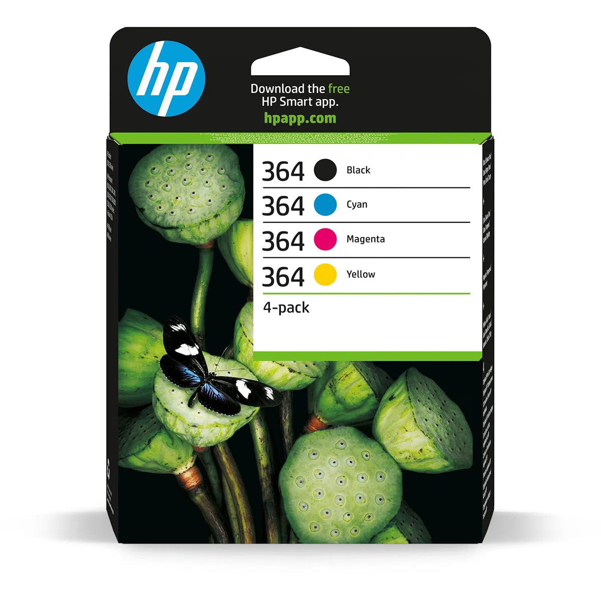 HP 364 (N9J73AE) Multipack Original Druckerpatronen 1xSchwarz, 1xBlau, 1xRot, 1xGelb für HP DeskJet 3070A, 35xx, HP OfficeJet 46xx, HP Photosmart 55xx, 6510, 6520, 75xx, Bxxxx, Cxxxx, D5460 schwarz, Magenta, gelb, cyan