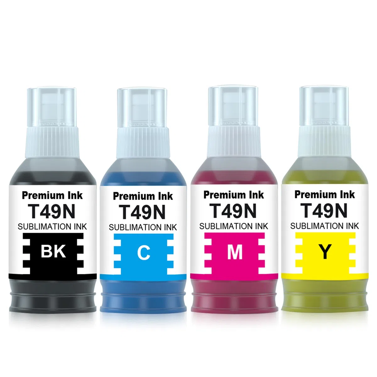 560ml Kompatible T49N T49N1 T49N2 T49N3 T49N4 Sublimationstinte für SC23BK SC23C SC23M SC23Y Nachfülltinte für EPN SC-F100 SC-F500 SC-F501 (Schwarz, Cyan, Magenta, Gelb)