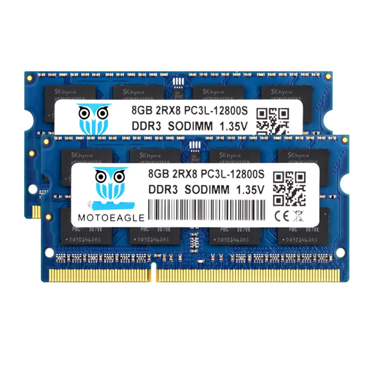 16GB Kit (2x8GB) DDR3L 1600 MHz SODIMM PC3 PC3L 12800S 8GB 204-Pin 2Rx8 DDR3 1600MHz Unbuffered Non-ECC 1.35V CL11 Dual Rank Notizbuch Arbeitsspeicher