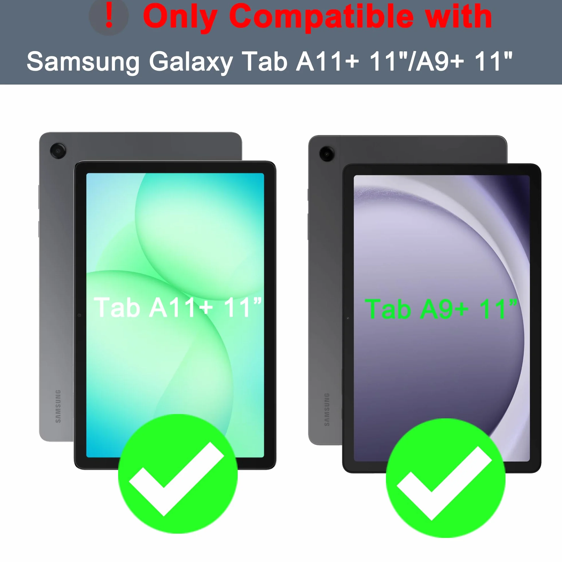 für Samsung Tab A11+ Plus/A9+ Plus 11 Zoll Hülle mit Tastatur: Galaxy A11 Plus Tablet Tastatur mit Touchpad & 3-Zozen-7-Farbige Beleuchtung - Deutsches QWERTZ-Layout Tastaturen Hülle mit Pen Halter