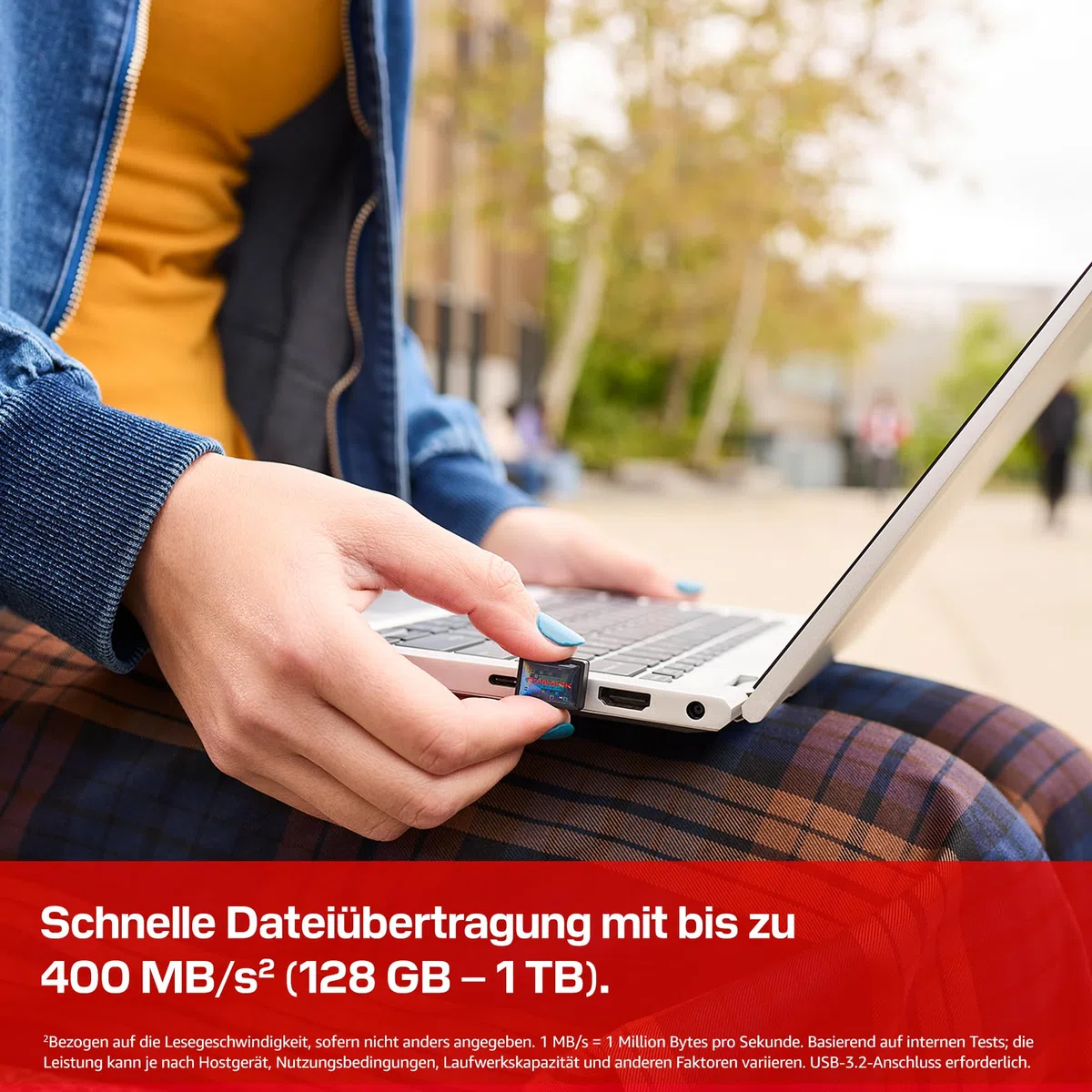 SANDISK Extreme Fit USB Flash-Laufwerk 256 GB 400 MB/s Lesegeschwindigkeit