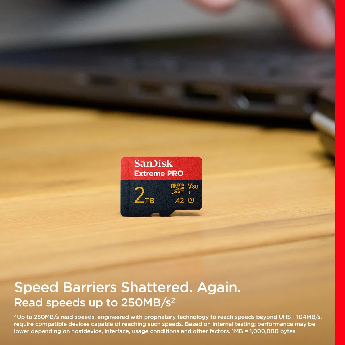 SanDisk Extreme PRO microSDXC UHS-I Speicherkarte 2TB + SD Adapter, Übertragung bis zu 250 MB/s, A2, V30, 4K UHD
