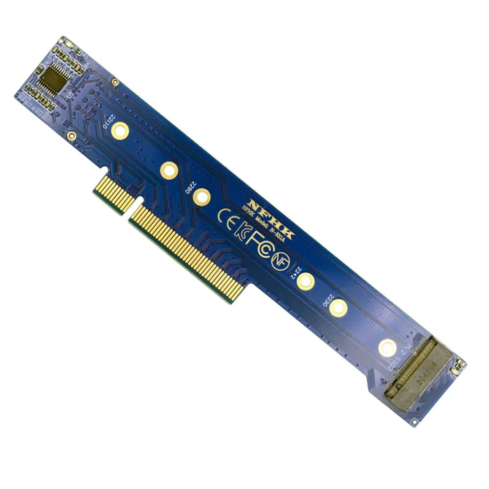 Cablecc Dual 2X NVMe M.2 SSD auf PCIe Express Gen4 X8 X16 RAID Card VROC Hyper Adapter mit Low-Profile-Halterung