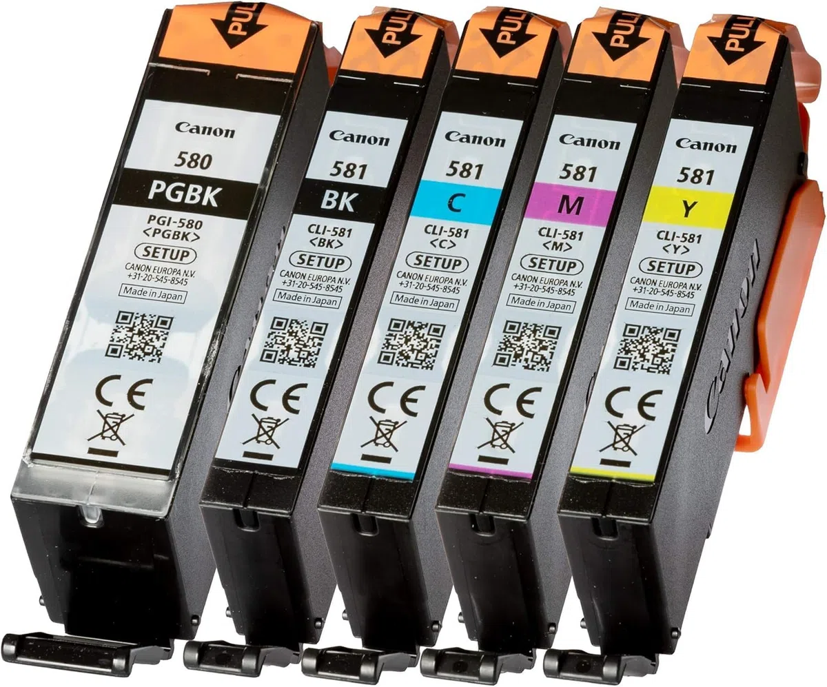 Canon PGI 580 CLI 581 Original Tintenpatronen für Pixma TR 7500 TR 8500 TS 6250 TS 9550 TS 9100 fotoschwarz cyan magenta gelb textschwarz
