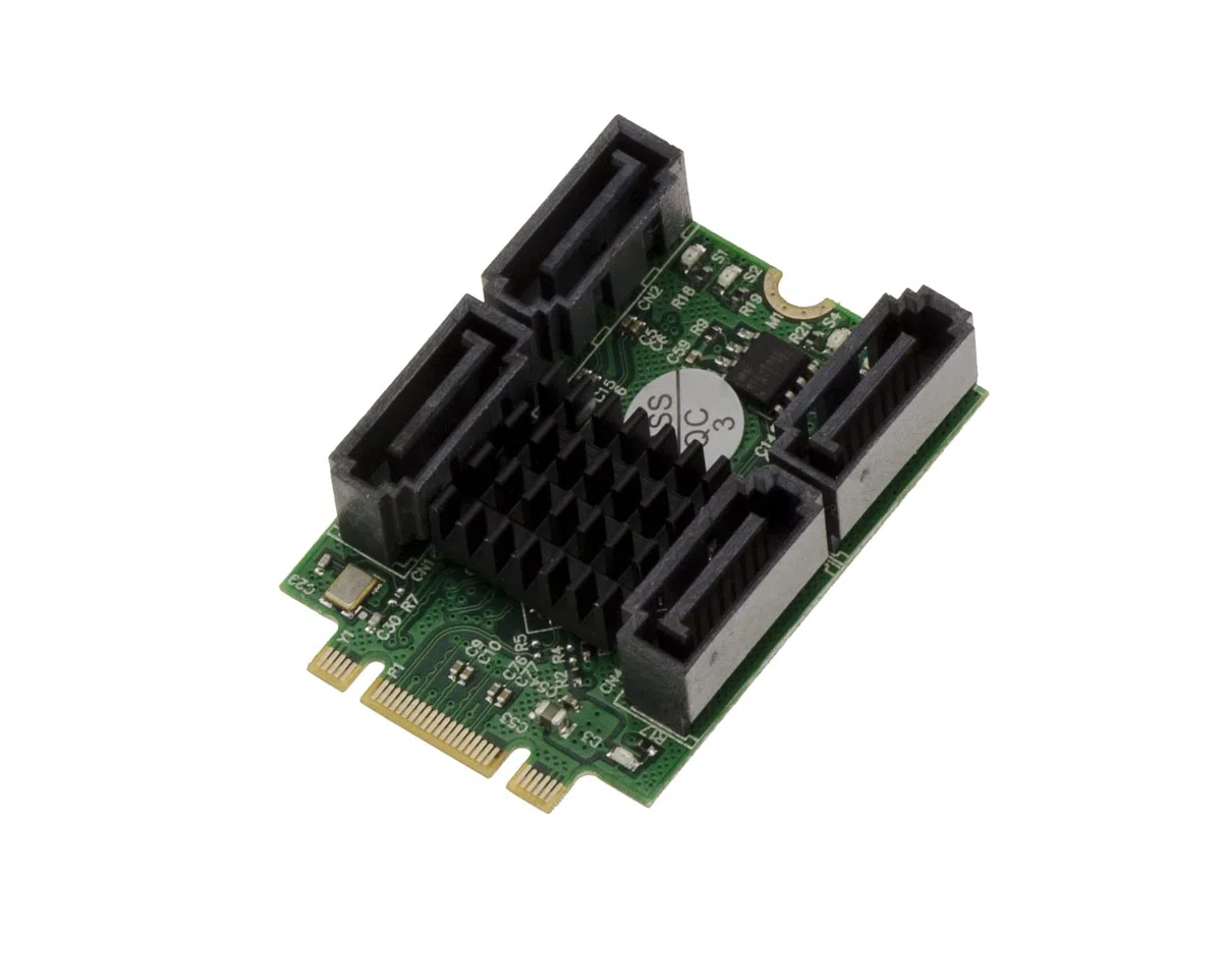 KALEA-INFORMATIQUE M.2-Karte PCIe M/B+M Key 4 SATA 6G RAID 0 1 10 HYPERDUO Port Marvell 88SE9230 Chipsatz