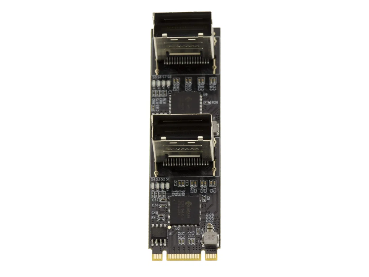 KALEA-INFORMATIQUE M.2 Karte 8 Ports SATA 3.0 6Gbps PCIe 3.0 M-Key B+M JMB585 JMB575 MiniSAS SFF-8087