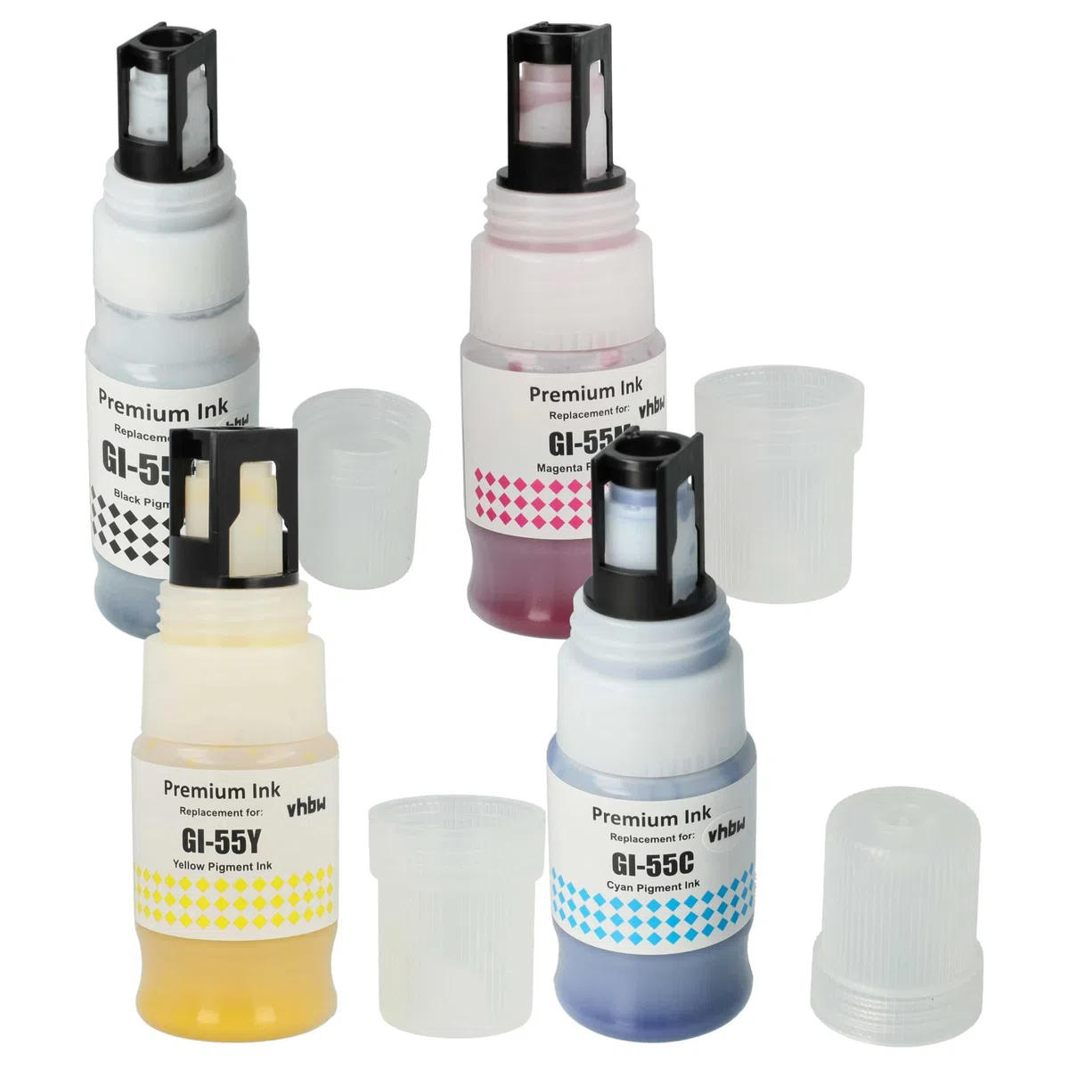 vhbw 4X Nachfülltinte kompatibel mit Canon MAXIFY GX 2050, GX 2040, GX 1050 Drucker - Refillset Cyan, Magenta, Yellow, Schwarz, Pigmentiert