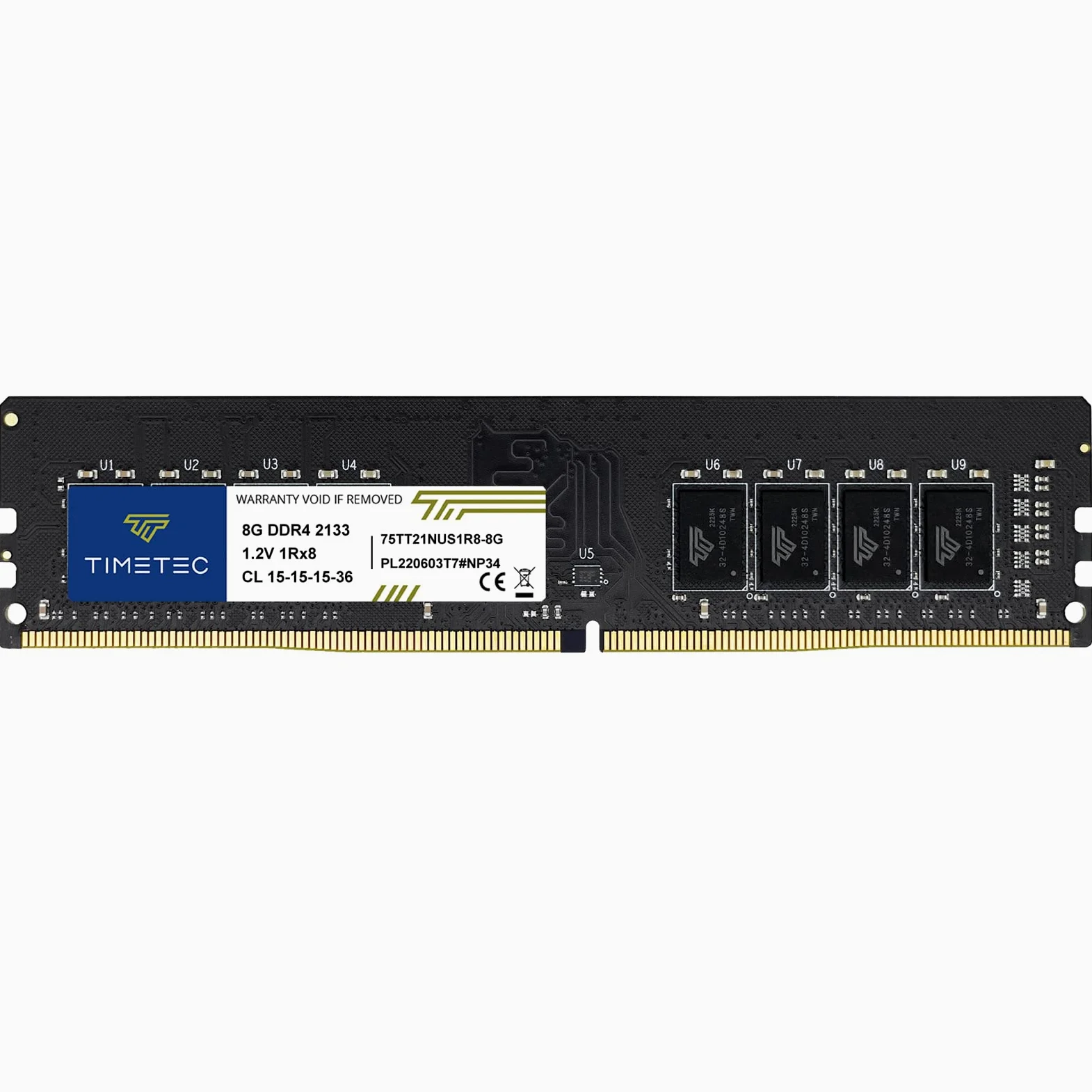 Timetec 8 GB DDR4 2133 MHz (PC4-2133P) PC4-17000 UDIMM Desktop-RAM – Non-ECC Unbuffered, 288-Pin, 1,2 V, CL15 DIMM-Speichermodul
