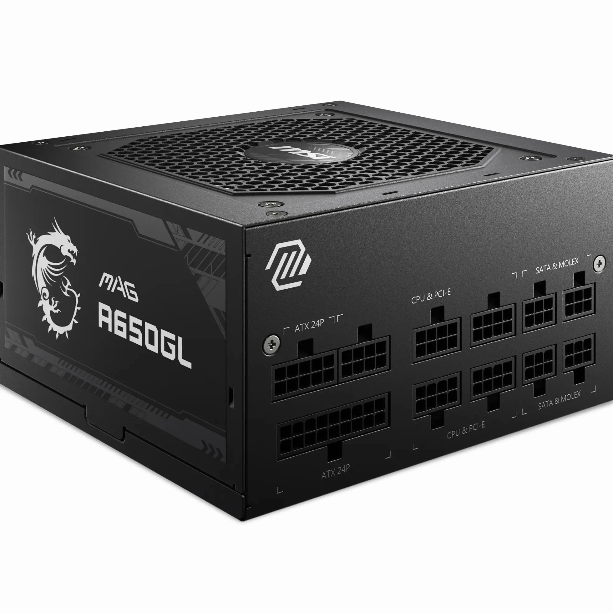 MSI MAG A650GL Netzteil, 650W, 80 Plus Gold, vollmodular, 120mm FDB Lüfter mit dynamischen Kugellager, Full-Bridge LLC, Schwarze Flachkabel - 7 Jahre Garantie